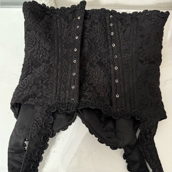 Black Lace Top with Rhinestone Embellishments - Picture 2 of 2